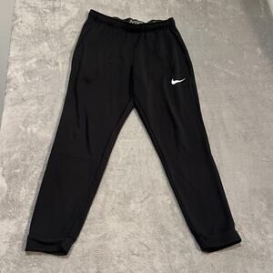 Nike Dri-FIT Tapered Training Pants Joggers Mens Large Black Swoosh DB4217-010